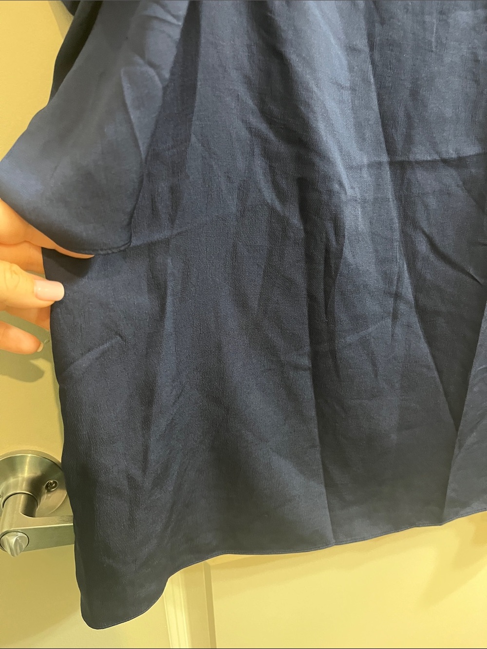 Express Navy Puff-Sleeve Blouse - Picture 9 of 15